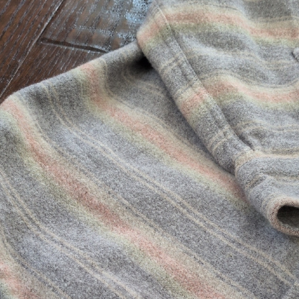 MARINE LAYER I Striped Vintage Style Cotton-Wool Blend Button Front Shirt, L - Picture 11 of 15